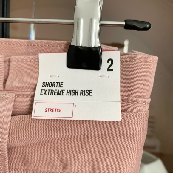 Express Dusty Rose Pink Tie-Front Paperbag Waist Super High Waisted Shorts - Picture 5 of 12